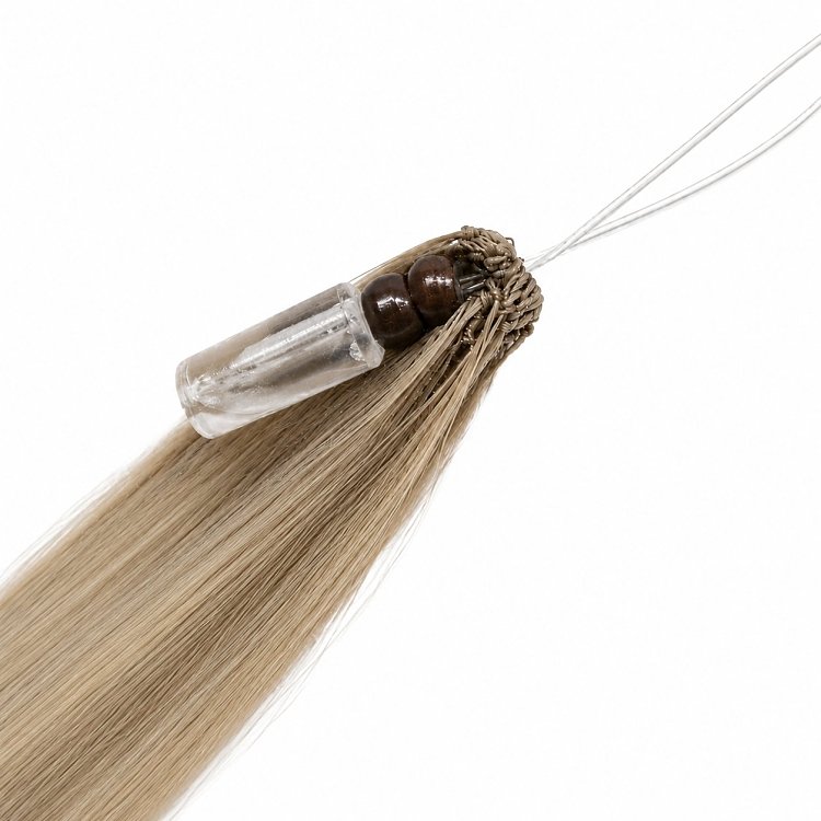 Feather Haarverlangerungen Echthaar #SB Blond Ombre 50cm 10Stk
