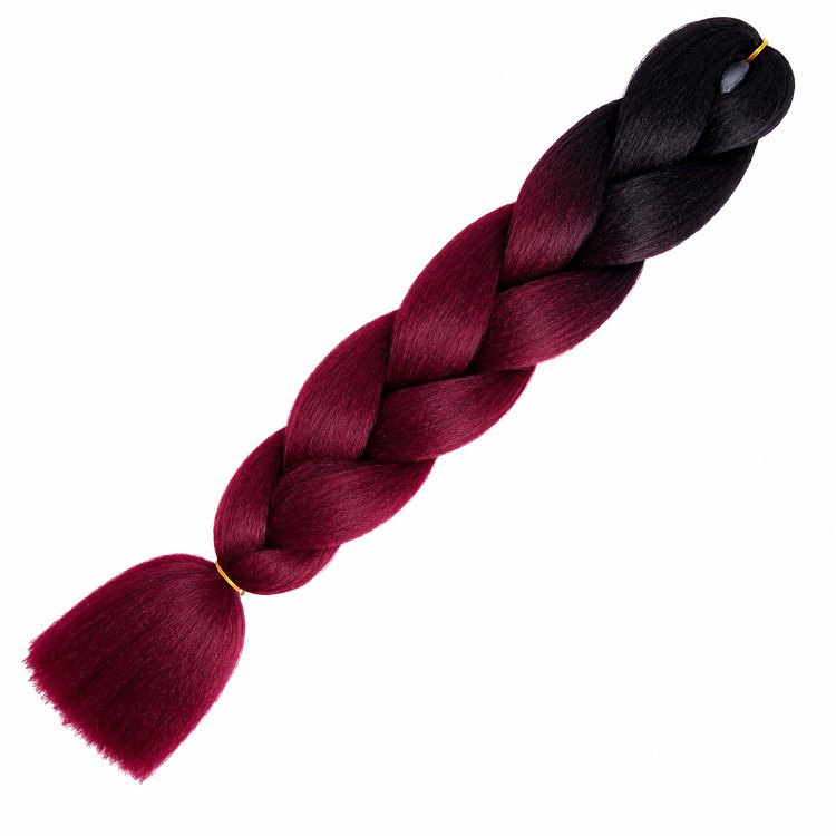 Jumbo Braid Synthetic Ombre Dunkelrot-Braun #Β8