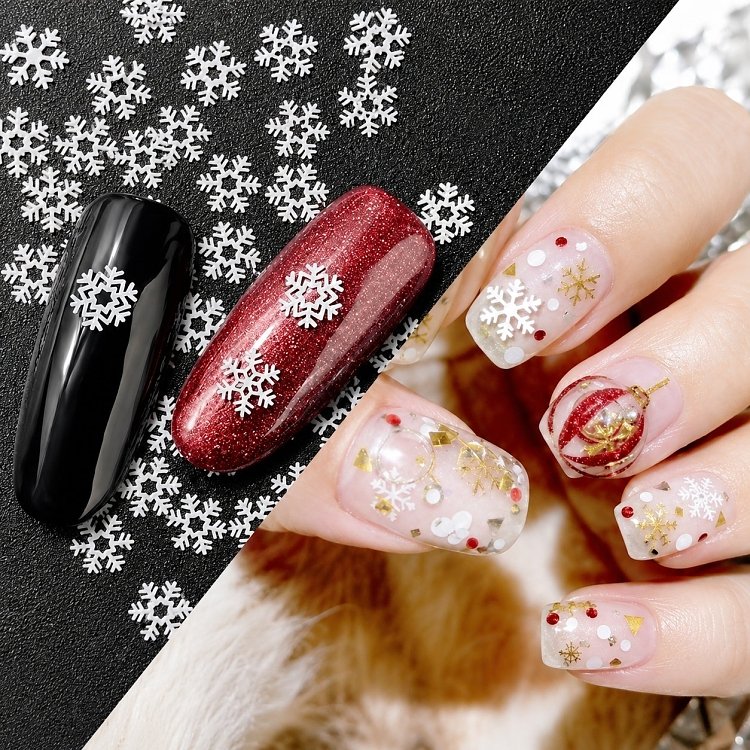 Nail Decoration White Snowflake