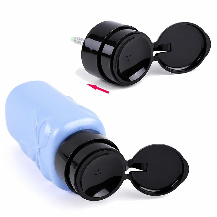 Dispenser για Ασετόν σε μπλε χρώμα, ξαπλωμένο μπουκάλι