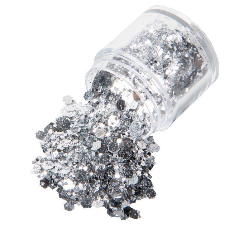 Σκόνη Ασημί Παγιέτα - Glitter-Ίνες 10g
