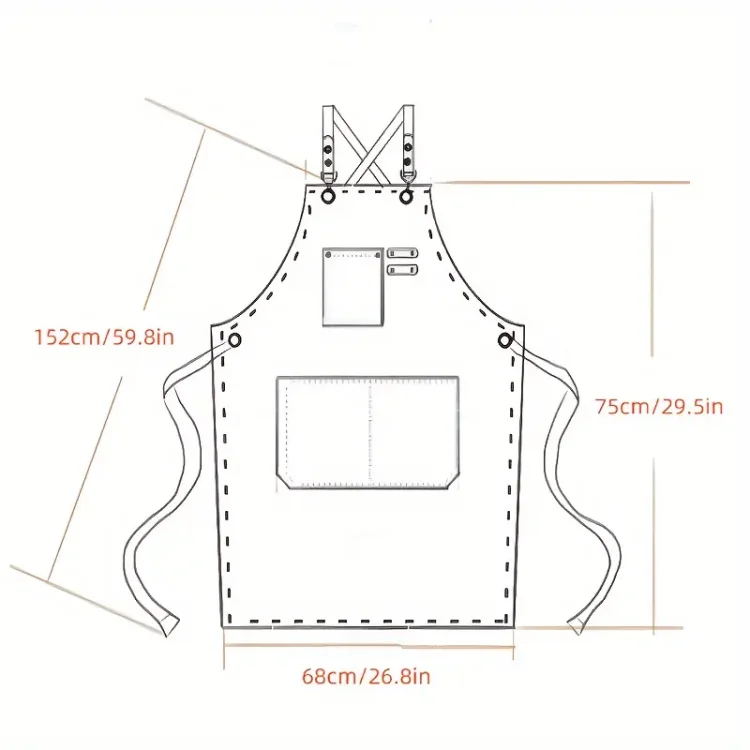 Ποδιά Κομμωτηρίου Barber Μαύρη με Τσέπες 60 x 70cm