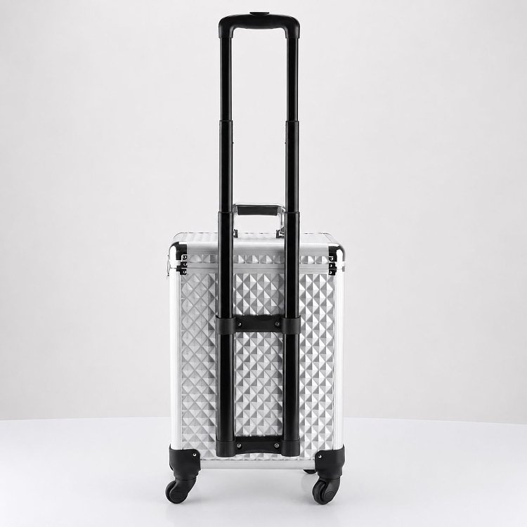 Professioneller Aluminium-Rollkoffer Silber