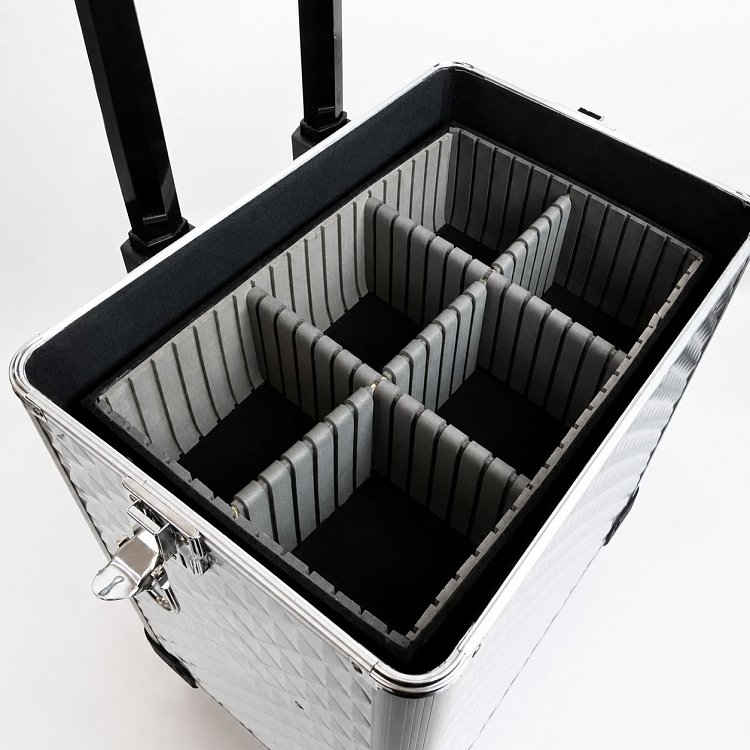 Professioneller Aluminium-Rollkoffer Silber