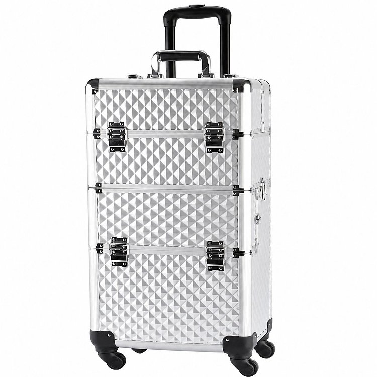Professioneller Aluminium-Rollkoffer Silber