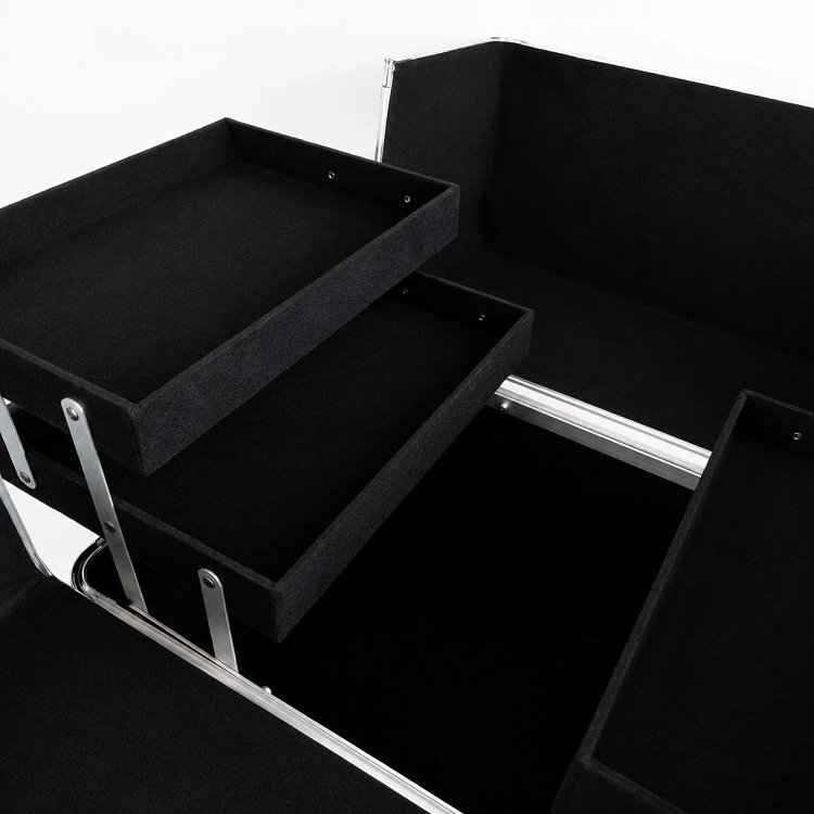 Professioneller Aluminium-Rollkoffer Silber