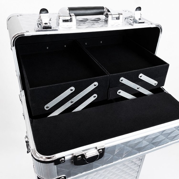 Professioneller Aluminium-Rollkoffer Silber