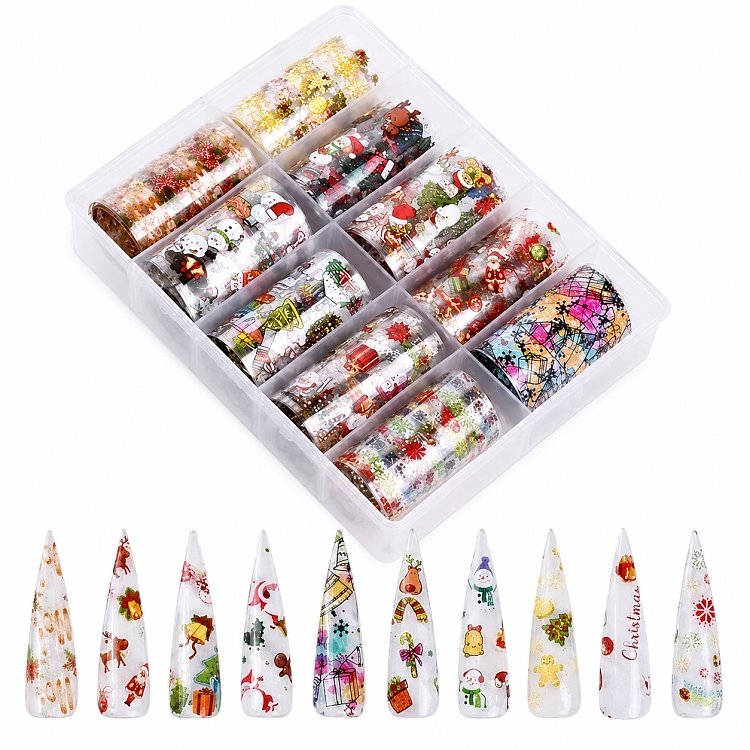 Nail Art Foil Christmas Set 10pcs