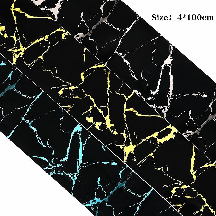 Nail Art Foil Marble Black - Blue