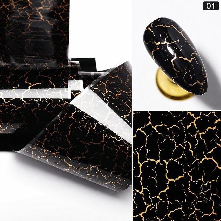 Nail Art Foil Marble Black