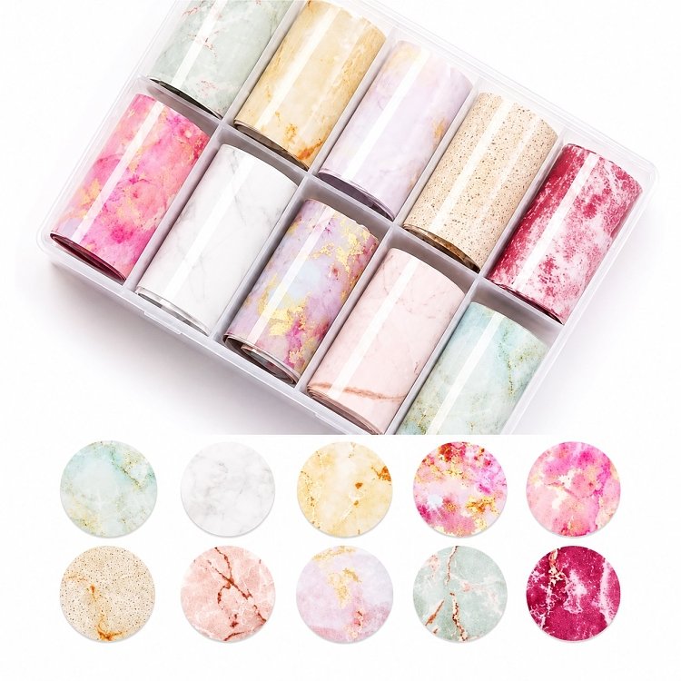 Nail Art Foil MarbleSet 10pcs