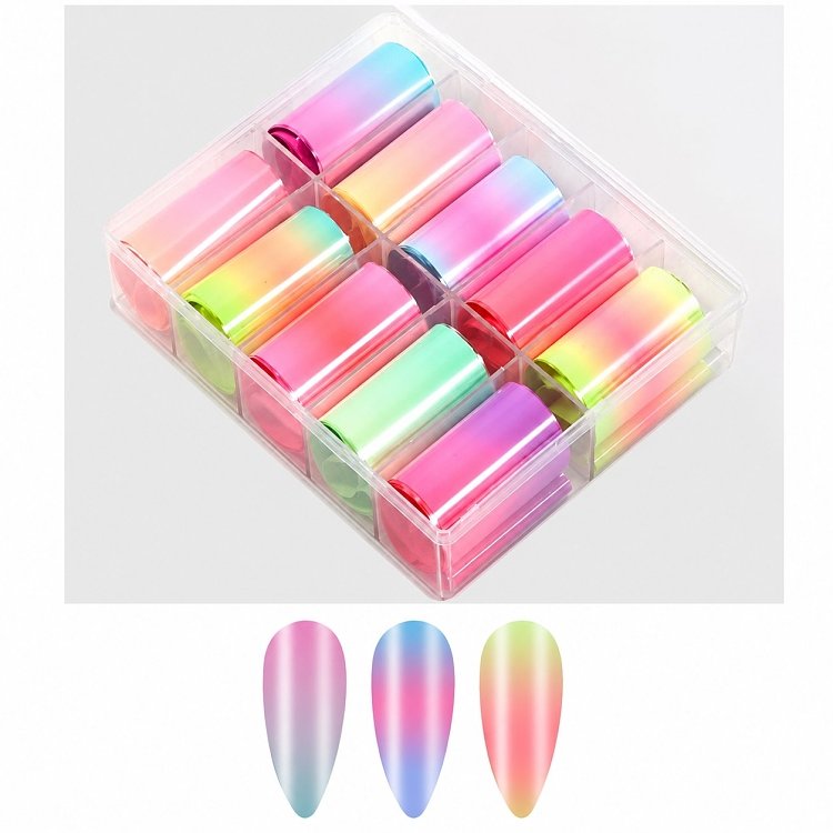 Nail Art Foil Colorful Neon Set 10pcs