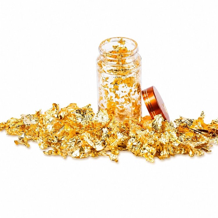Nail Art Gold leaves