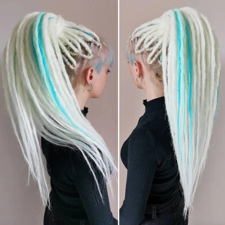 Leuchtende Jumbo-Zopfe im Dunkeln Weiss 100g 60cm