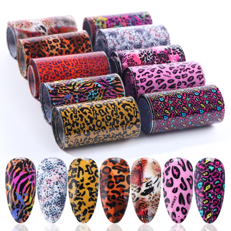 Foil Νυχιών Animal Print Σετ 10τμχ