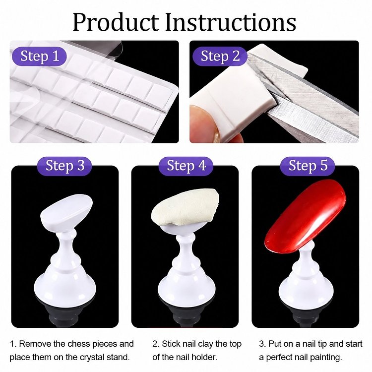 Nail Tips Magnetic Stant Crystal Clear Diamond