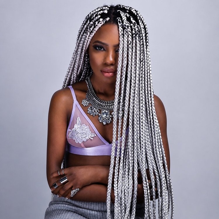 Hair Jumbo Braids Purple/Grey A40# 100g 60cm