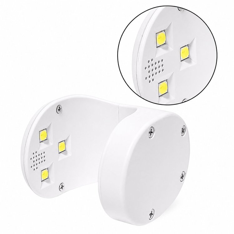Μίνι Φουρνάκι Nυχιών Led/Uv 16Watt με Usb, κοντινή λήψη στις λάμπες από το φουρνάκι