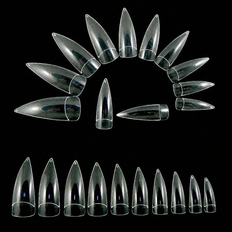 Stiletto Nagel Tips Klar Nachfullbeutel 100Stuck