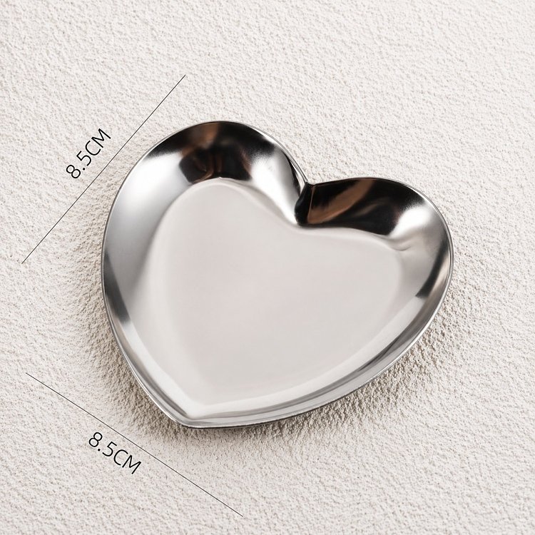 Nail Tool/Accessories Placement Plate Silver Heart Shape