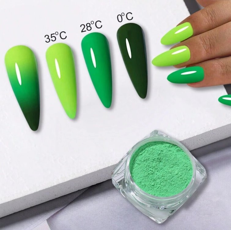 Θερμική Σκόνη Νυχιών Lime- Πράσινο- Κυπαρισσί