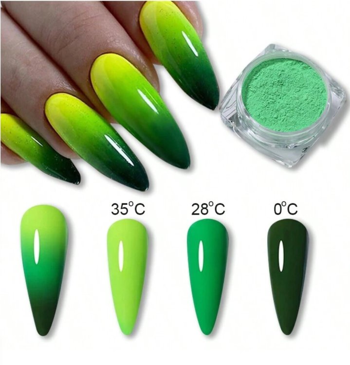 Θερμική Σκόνη Νυχιών Lime- Πράσινο- Κυπαρισσί