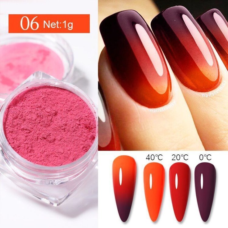 Θερμική Σκόνη Νυχιών Κοραλί- Πορτοκαλί- Βαθύ Κόκκινο