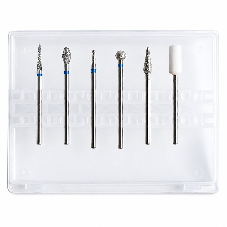 Nail Drill Replacement Bits for Combi Manicure 6pcs Case