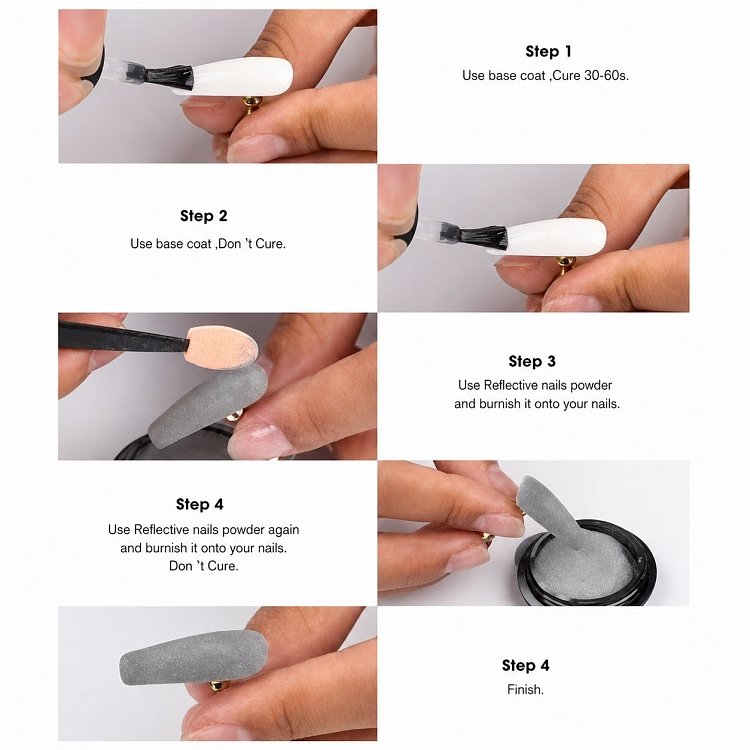 Nail Art Flash Reflecting Powder Gray 1.5g