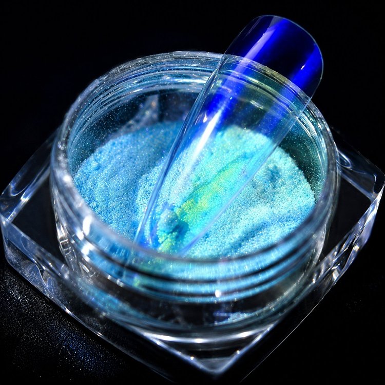 Nail Art Aurora Mirror Powder Translucent Blue 3g