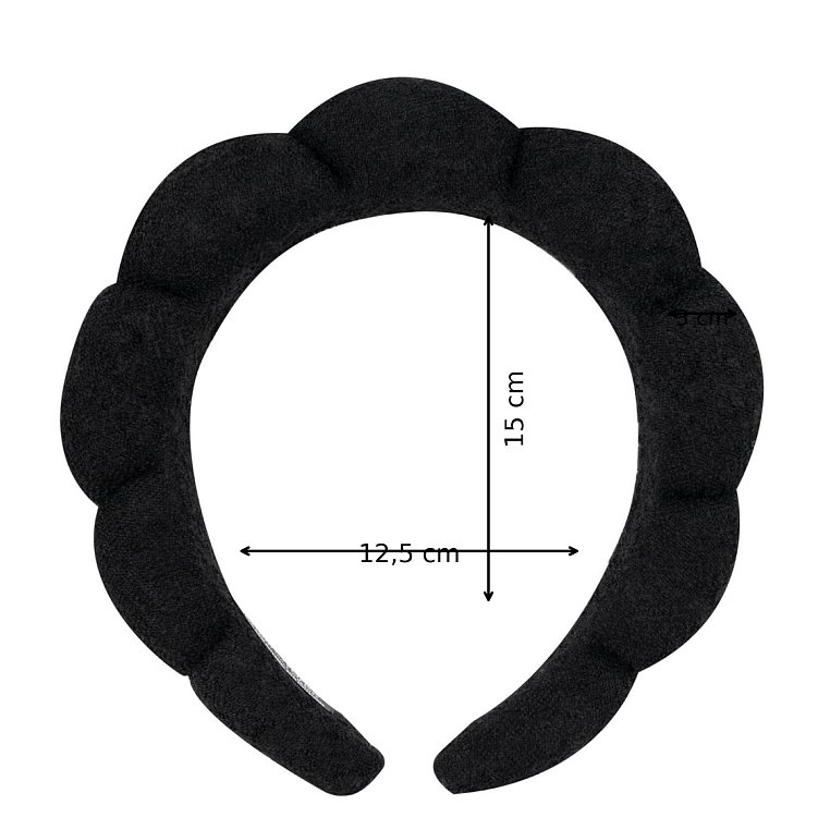 Hair Band for Makeup & Skincare Black Dimensions