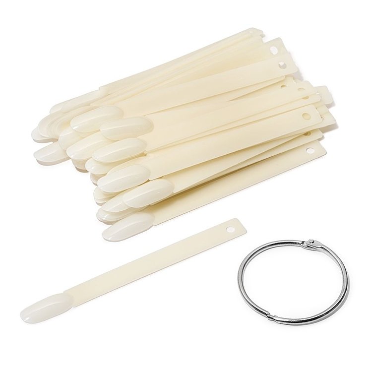 Nail Art Farbdisplay Sticks Oval Natur 50 Stk