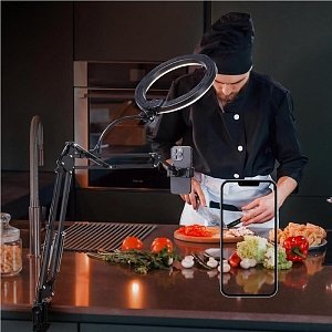 Desk Phone Stand Ring Light with USB