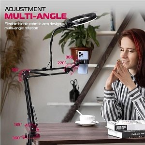 Desk Phone Stand Ring Light with USB