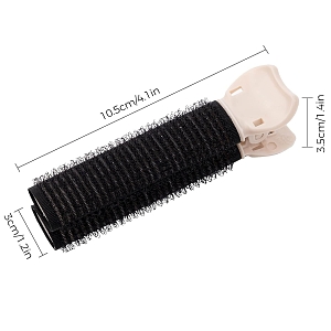 Hair Root Volume Rollers with Clip Black – 2pcs