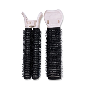 Hair Root Volume Rollers with Clip Black – 2pcs