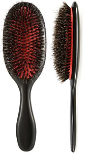 Oval Black Hair Brush for Extensions with Nylon Bristles – Anti-Static, Ideal for Gentle Detangling & Smoothing
