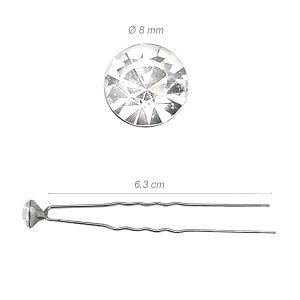 Silver Hair Pins with Rhinestones – Set of 20 for Bridal Hairstyles & Buns