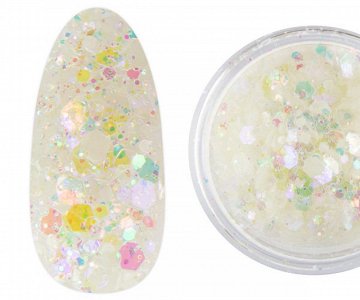 Nail Glitter Luminous Sequins White 2g