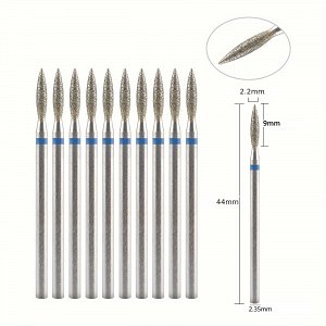 Diamond Nail Drill Bit Flame 2.2mm (M) Set of 10pcs