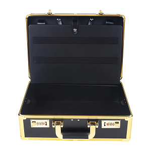Professional Aluminum Barber Case for Hairdressing - Black-Gold