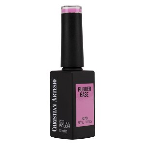 Ημιμόνιμο Βερνίκι Rubber Base Bye Kiss No 070 Ροζ Μωβ 10ml