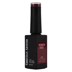 Nail Gel Polish Rubber Base Femme Fatale No 071 Burgundy Semi-Transparent 10ml