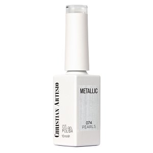 Gel Nail Polish No 074 Pearls White Metallic Pearl 10ml - Christian Artesio
