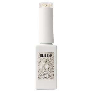 Gel Nail Polish No 076 White Gold Sequin Glitter Paige 10ml - Christian Artesio