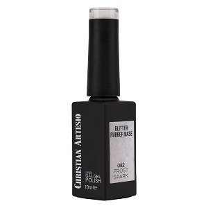UV/Led Gel Nagellack Rubber Base Frost Spark No 082 Weiss Glitter 10ml