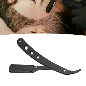 Professional Folding Barber Razor Black – Stainless Steel & Durable