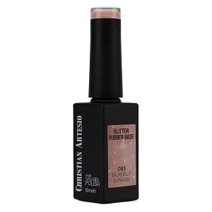UV/Led Gel Nagellack Rubber Base Bubbly Spark No 083 Nude Glitter 10ml