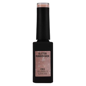 UV/Led Gel Nagellack Rubber Base Bubbly Spark No 083 Nude Glitter 10ml