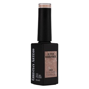 UV/Led Gel Nagellack Rubber Base Golden Twinkle No 084 Nude Glitter 10ml